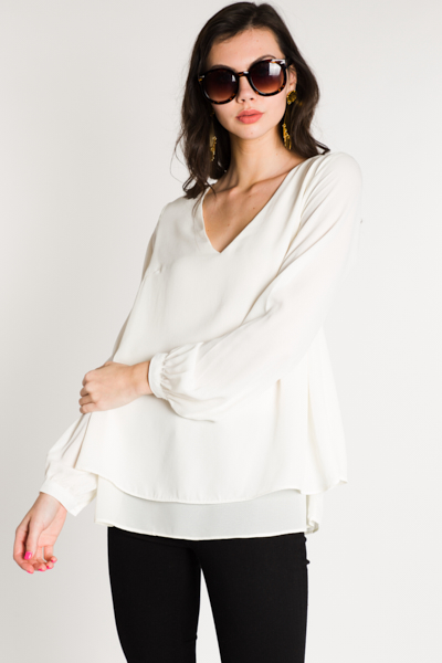 Double Layer Blouse, Ivory