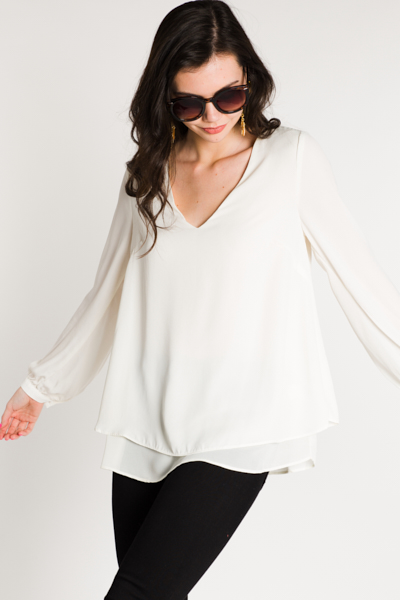 Double Layer Blouse, Ivory