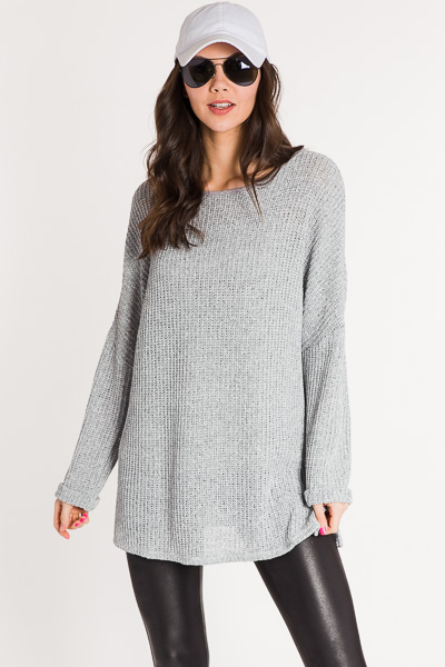 Let Loose Knit Tunic, Grey