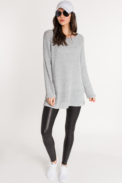 Let Loose Knit Tunic, Grey