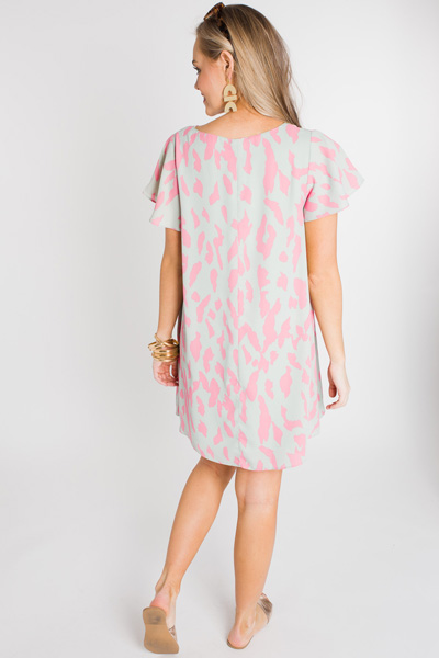 Ciara Dress, Pink Leopard