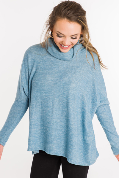 Ready to Relax Turtleneck, Blue