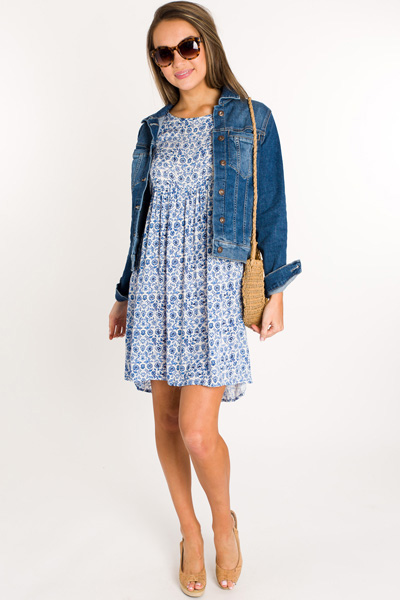 Blue China Babydoll Dress