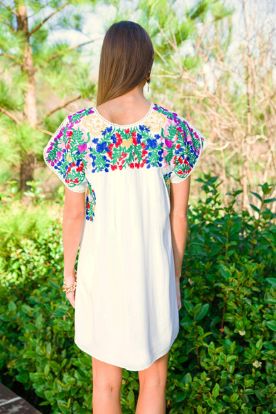 Carolina Embroidered Dress, White