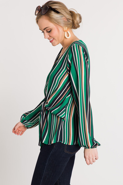 Go Green Striped Blouse