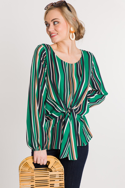 Go Green Striped Blouse