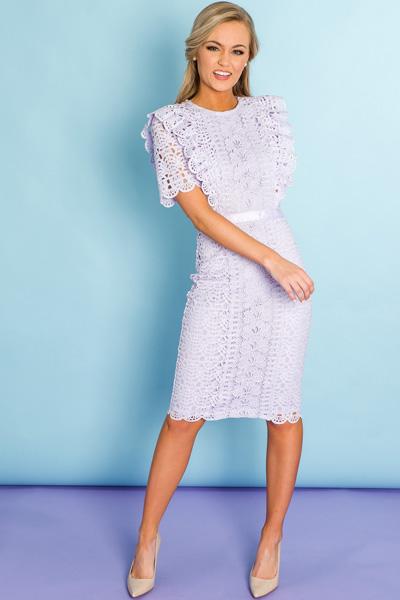 Laced in Lavender Sheath Dress - Sale - The Blue Door Boutique