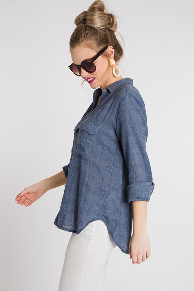 Easy Day Button Up, Blue