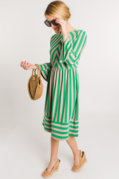 Green Screen Stripe Dress