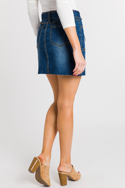 Blue Jean Belted Skirt