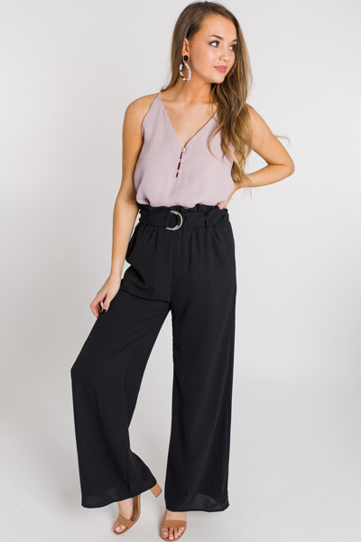 Button Front Cami, Rose