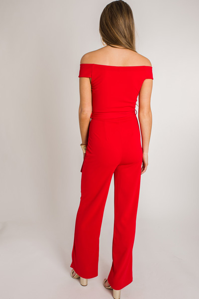 Night Out Jumpsuit, Red
