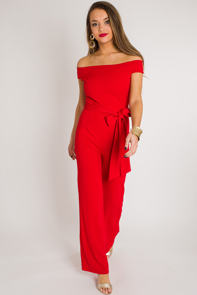 Night Out Jumpsuit, Red
