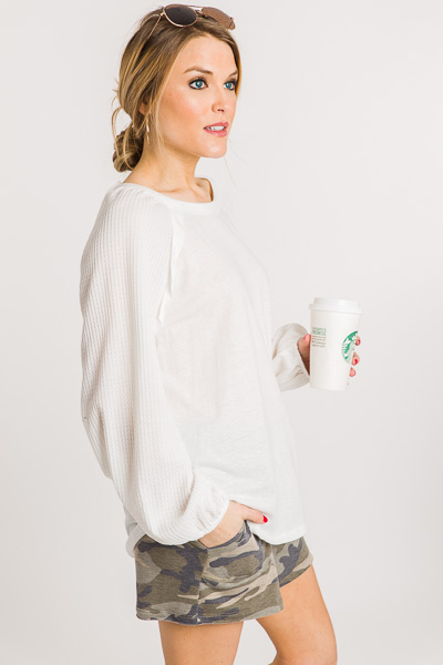 Thermal Sleeves Top, Off White
