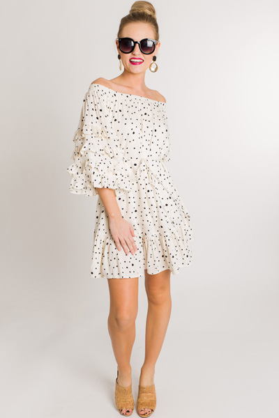 Caitlyn Dotted Ruffle Dress