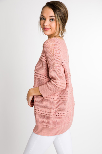 Sweet Knit Sweater, Pink
