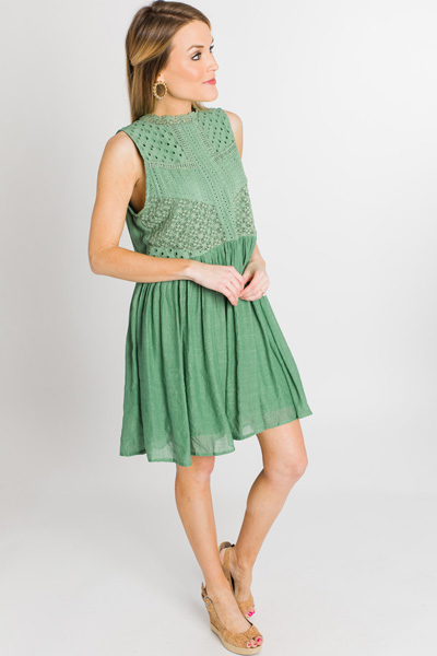 Green Girl Crochet Dress