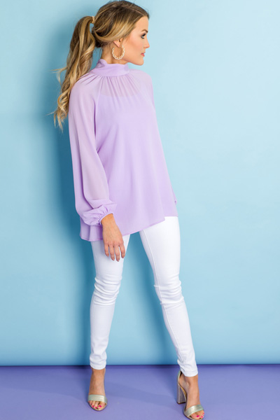 Newer Look Mock Neck, Lilac