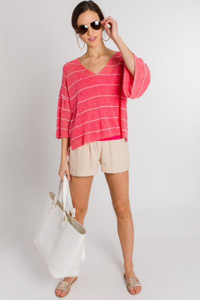 Call Me Coral Stripe Sweater