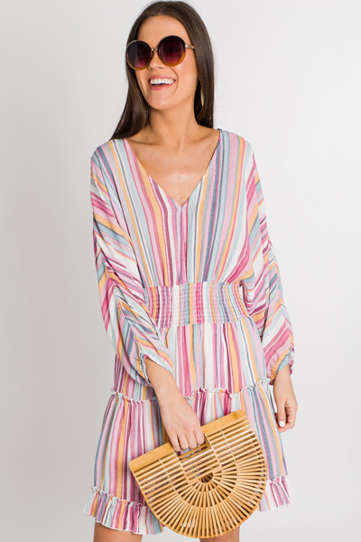 Candy Stripes Tiered Dress