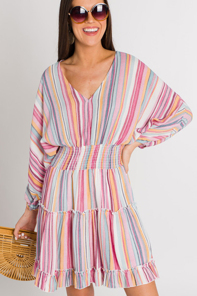 Candy Stripes Tiered Dress