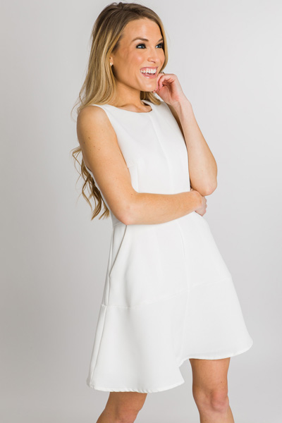 Audrey Fit & Flare Dress, White