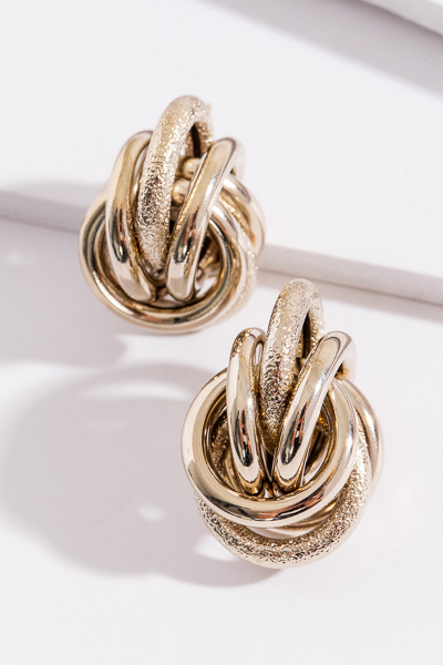 Post Knot Earring, Gold