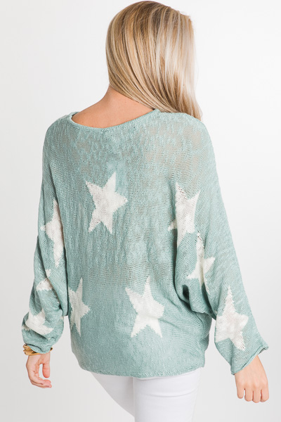 Star Search Sweater, Sage