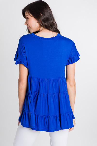Tiered Knit Top, Royal