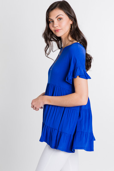 Tiered Knit Top, Royal