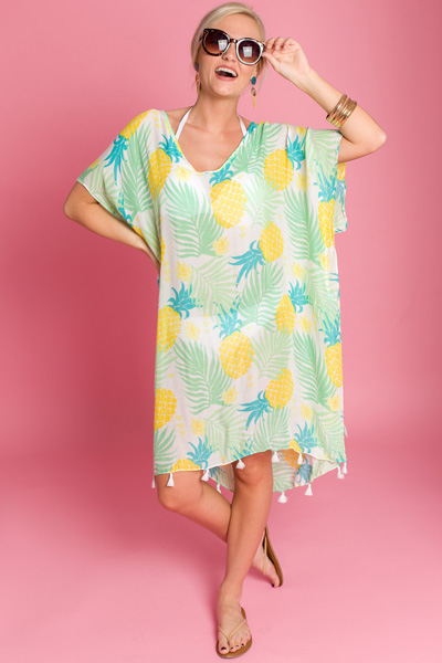 Pineapple Print Cover Up