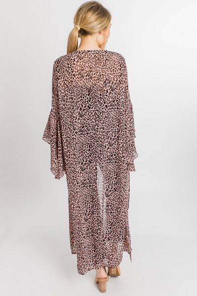 Angel Sleeve Leopard Kimono