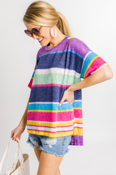 Rainbow Knit Top