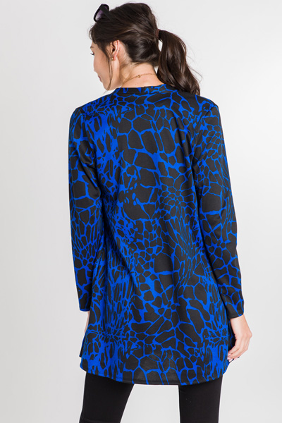 Black and Blue Print Topper