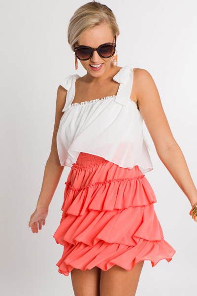 Lauren Tiered Colorblock Dress