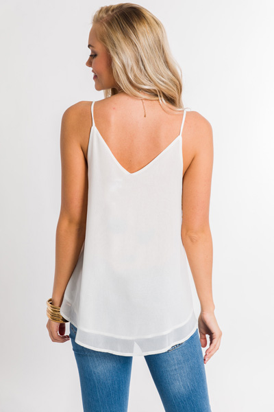 Laced Ladder Cami, Off White