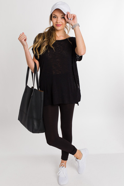 Just Relax Sweater Tee, Black