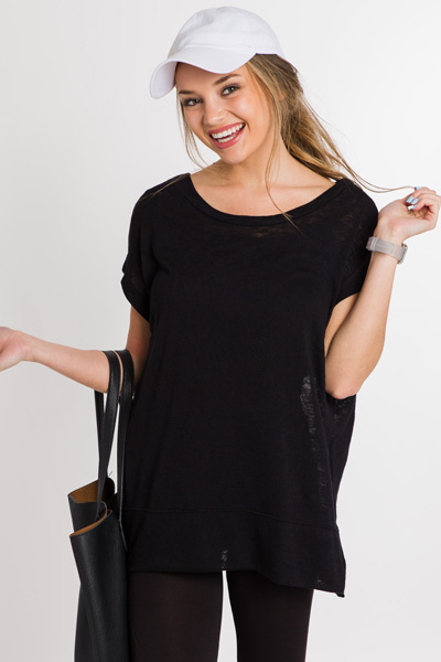 Just Relax Sweater Tee, Black