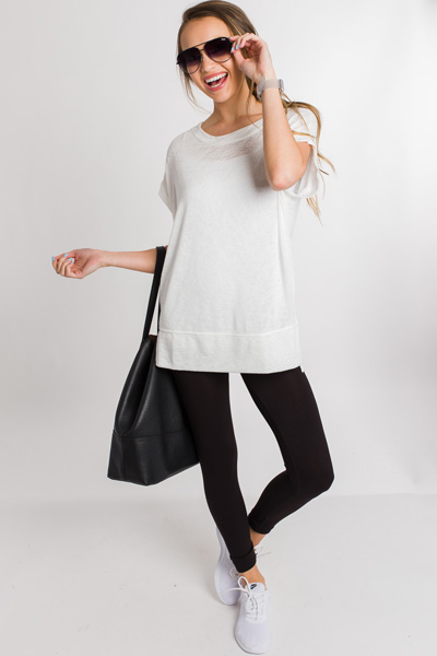 Just Relax Sweater Tee, White