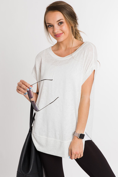 Just Relax Sweater Tee, White