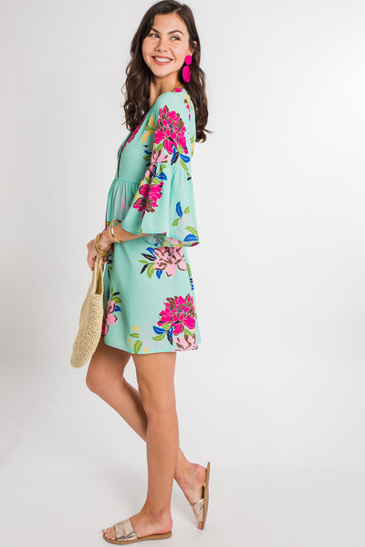 Mint to Be Floral Dress