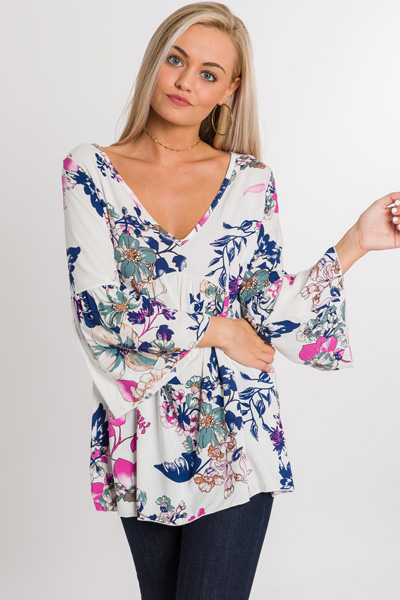Floral Bell Sleeve Babydoll