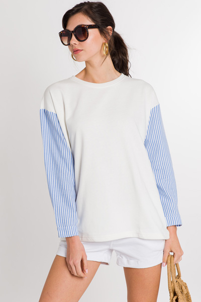 Stripe Sleeve Sweatshirt