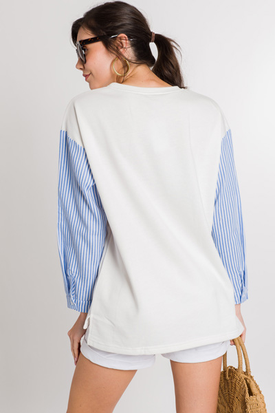 Stripe Sleeve Sweatshirt