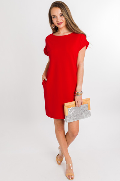 Emma Pocket Dress, Red