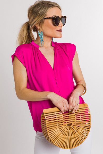 Hot Pink Button Blouse