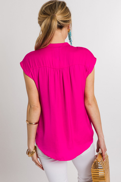 Hot Pink Button Blouse