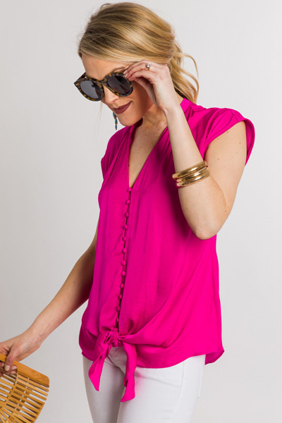 Hot Pink Button Blouse