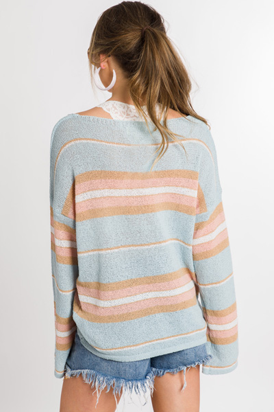Pastel Blue Stripe Sweater
