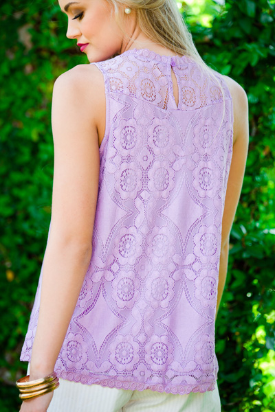 Laced in Pleats Top, Lavender